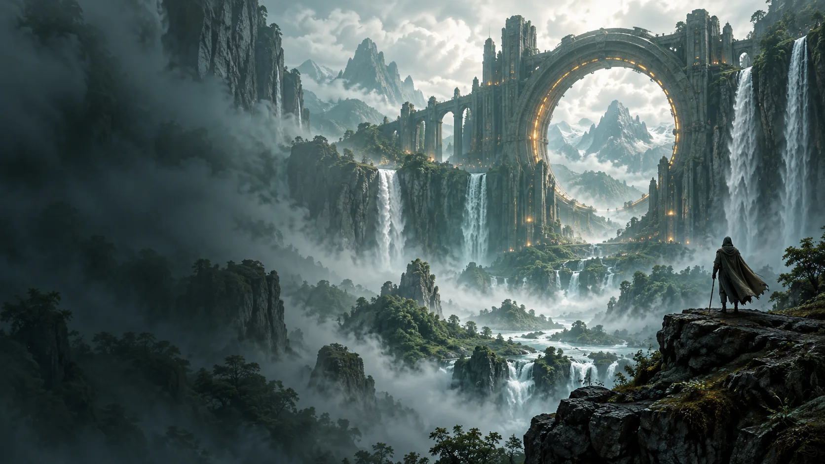Paisajes, ciudades ocultas y conceptos de entorno con atmósfera.